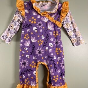 Purple and Gold Kids One Piece Romper
